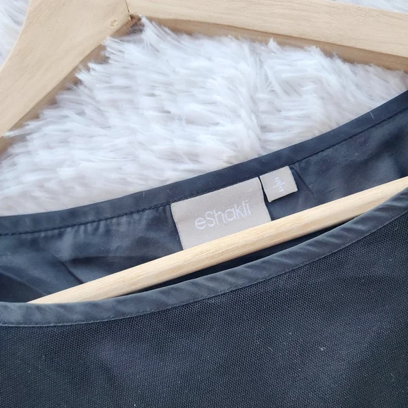 eShakti Black Tulle Embroidered Flare Dress - Picture 4 of 5